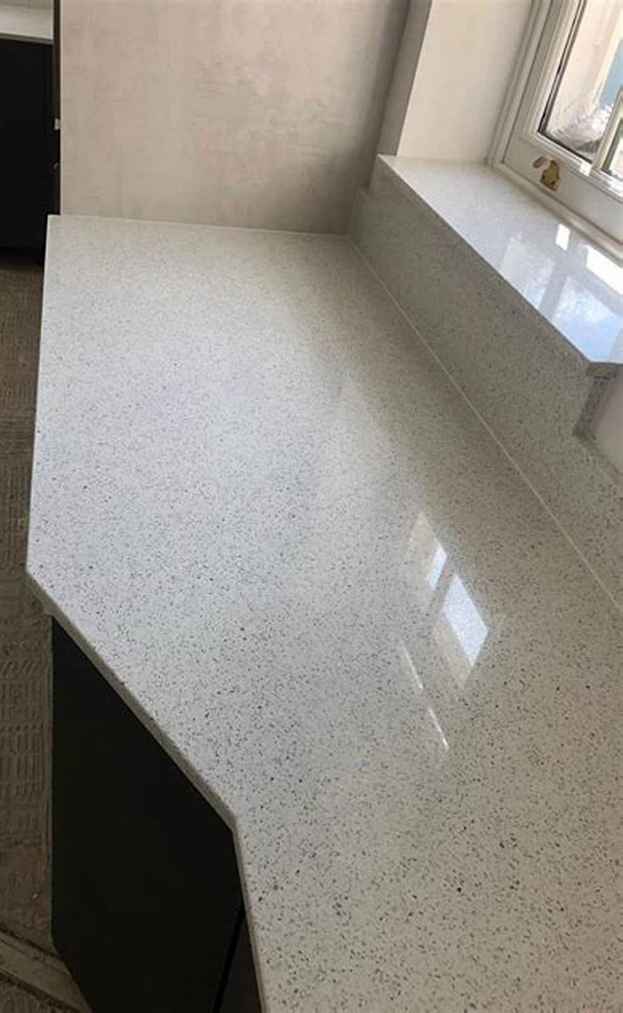 Crack on White Linen Quartz After Repair