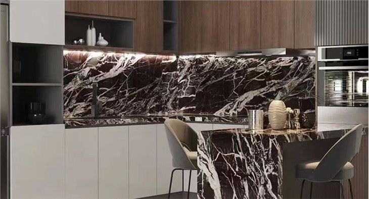 French Brown Marble Kitchen