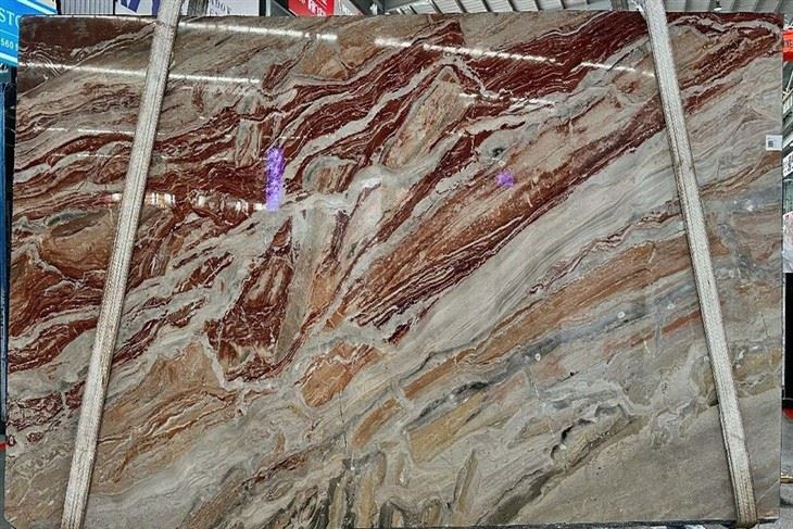Arabescato Orobico Rosso Polished Slab 