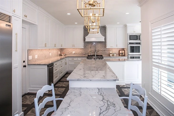 White Opus Quartzite Kitchen 1